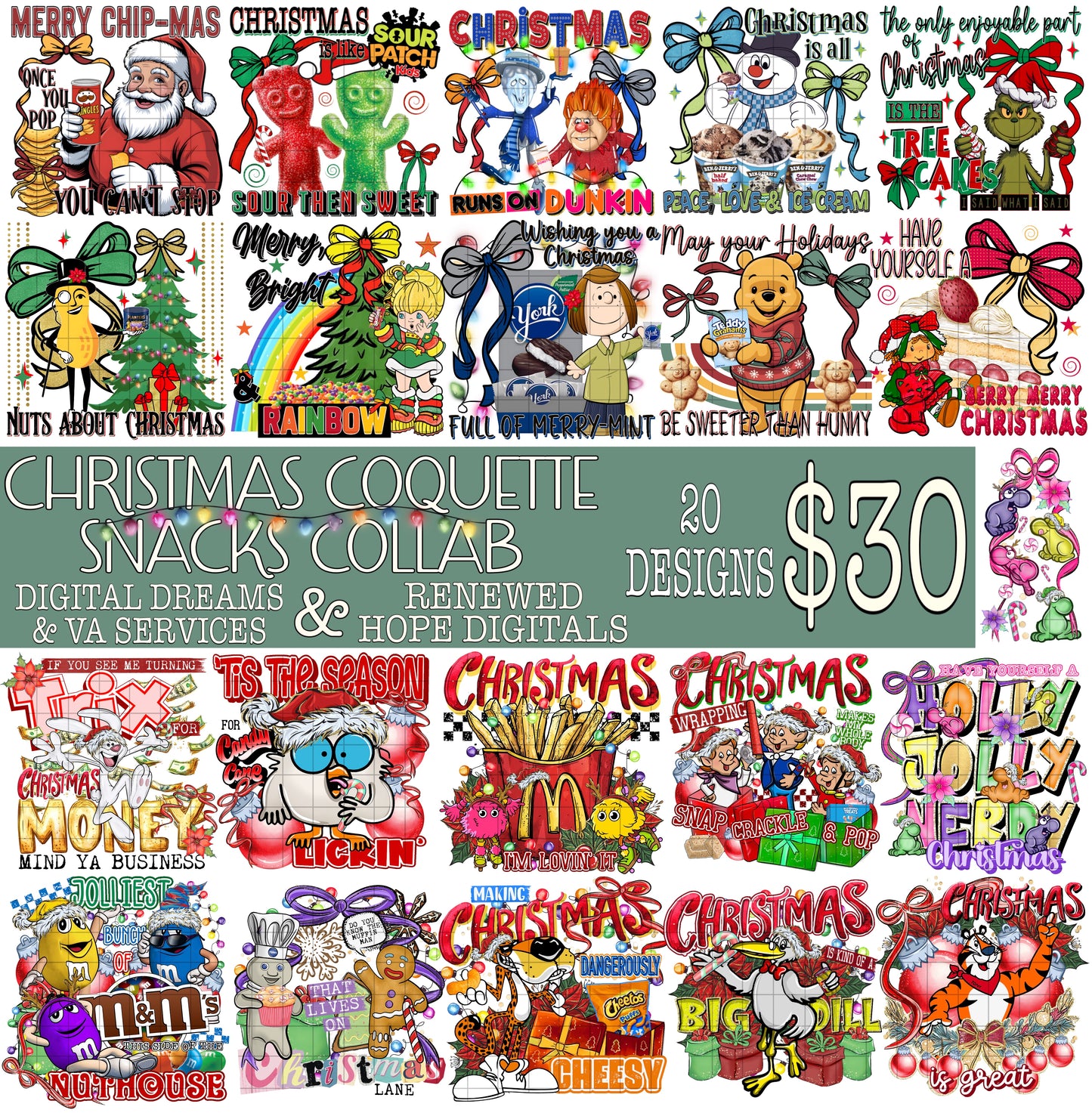 CHRISTMAS COQUETTE SNACKS COLLAB W/ RENEWED HOPE DIGITALS