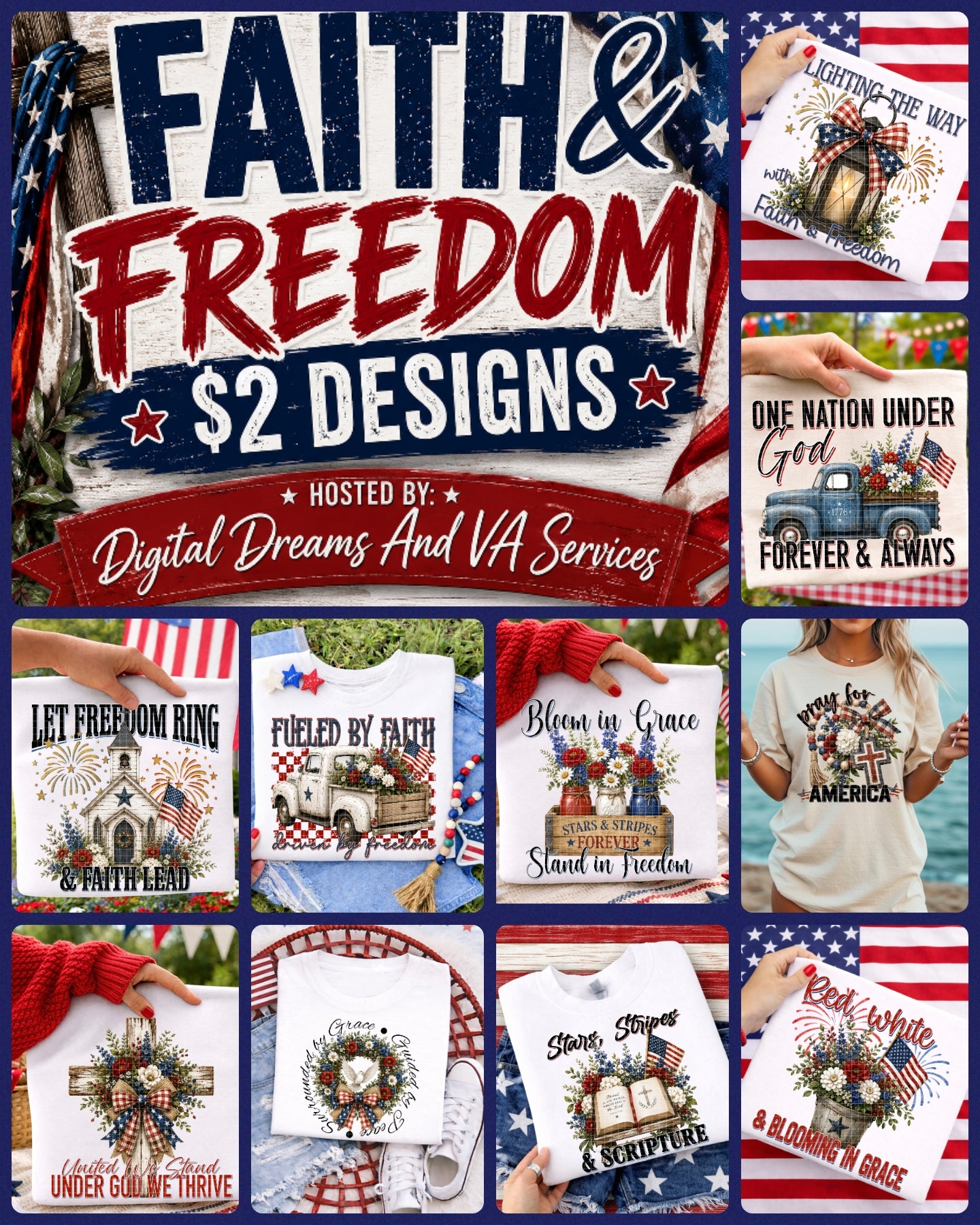 FAITH & FREEDOM $2 DESIGN BUNDLE - 6/9