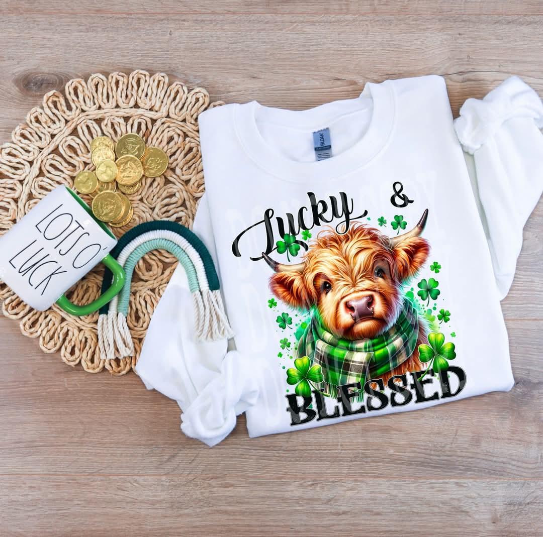 LUCKY & BLESSED HIGHLAND PNG DESIGN