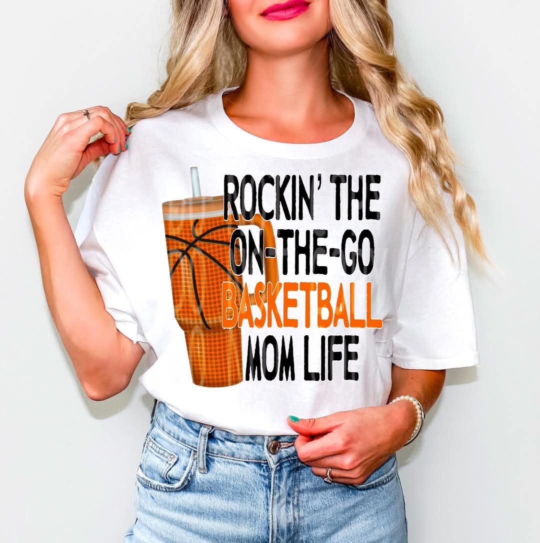 ON THE GO BASKETBALL MOM LIFE PNG DESIGN
