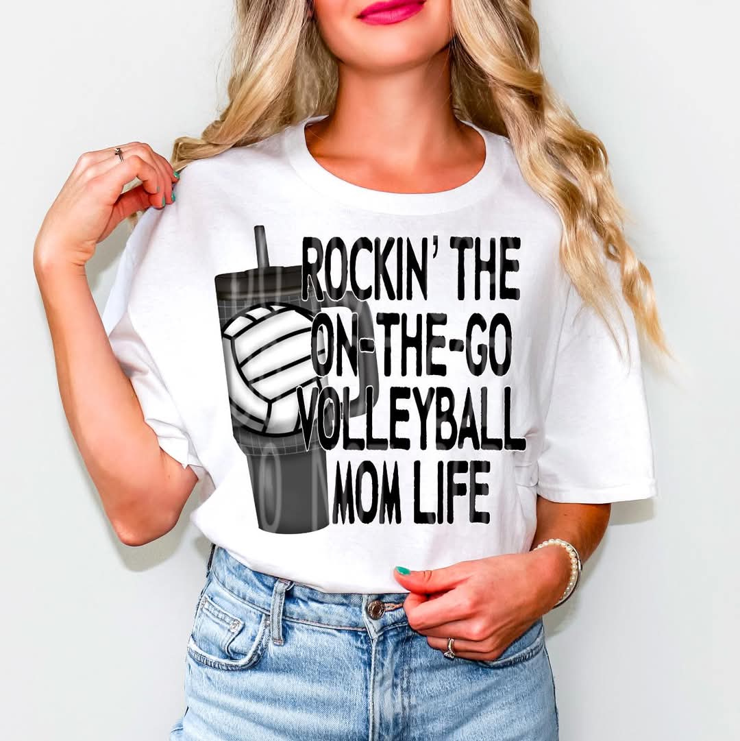 ON THE GO VOLLEYBALL MOM LIFE PNG DESIGN