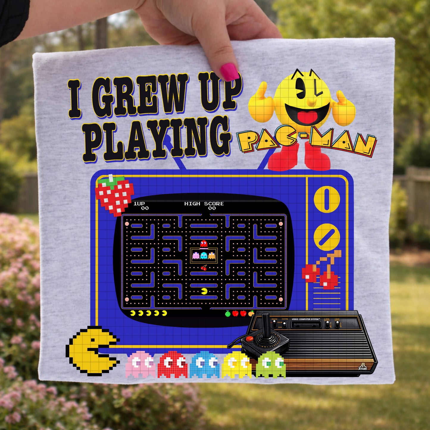 I GREW UP PLAYING PACMAN PNG DESIGN
