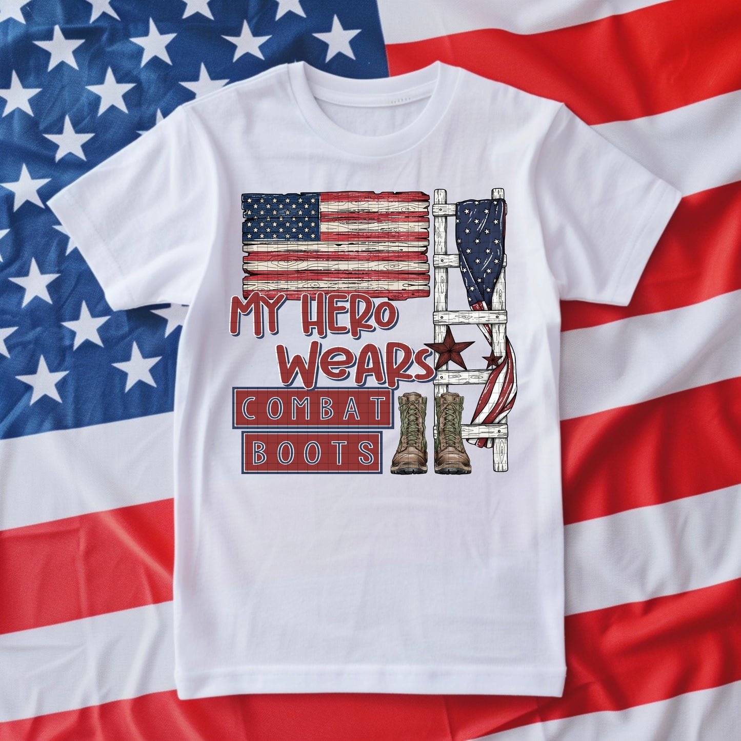 MY HERO WEARS COMBAT BOOTS PNG DESIGN