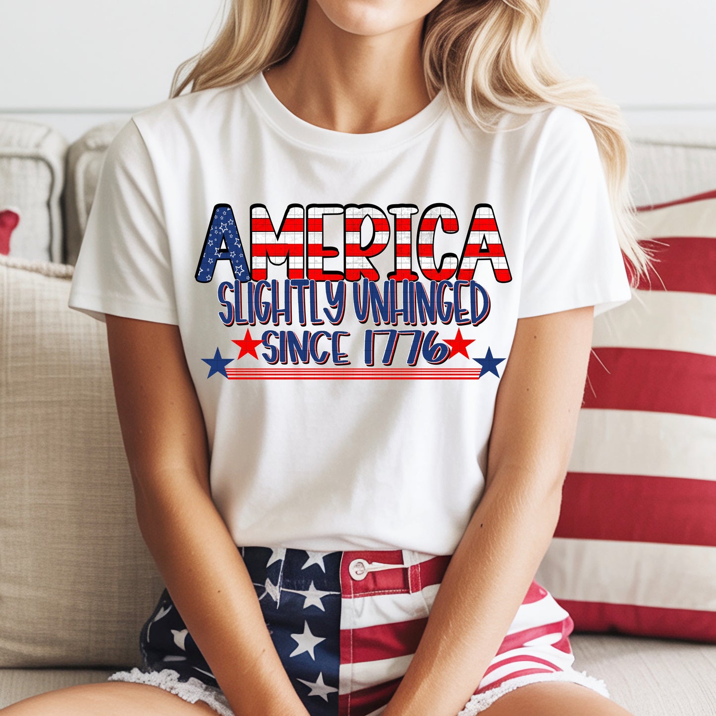 SLIGHTLY UNHINGED SINCE 1776 PNG DESIGN