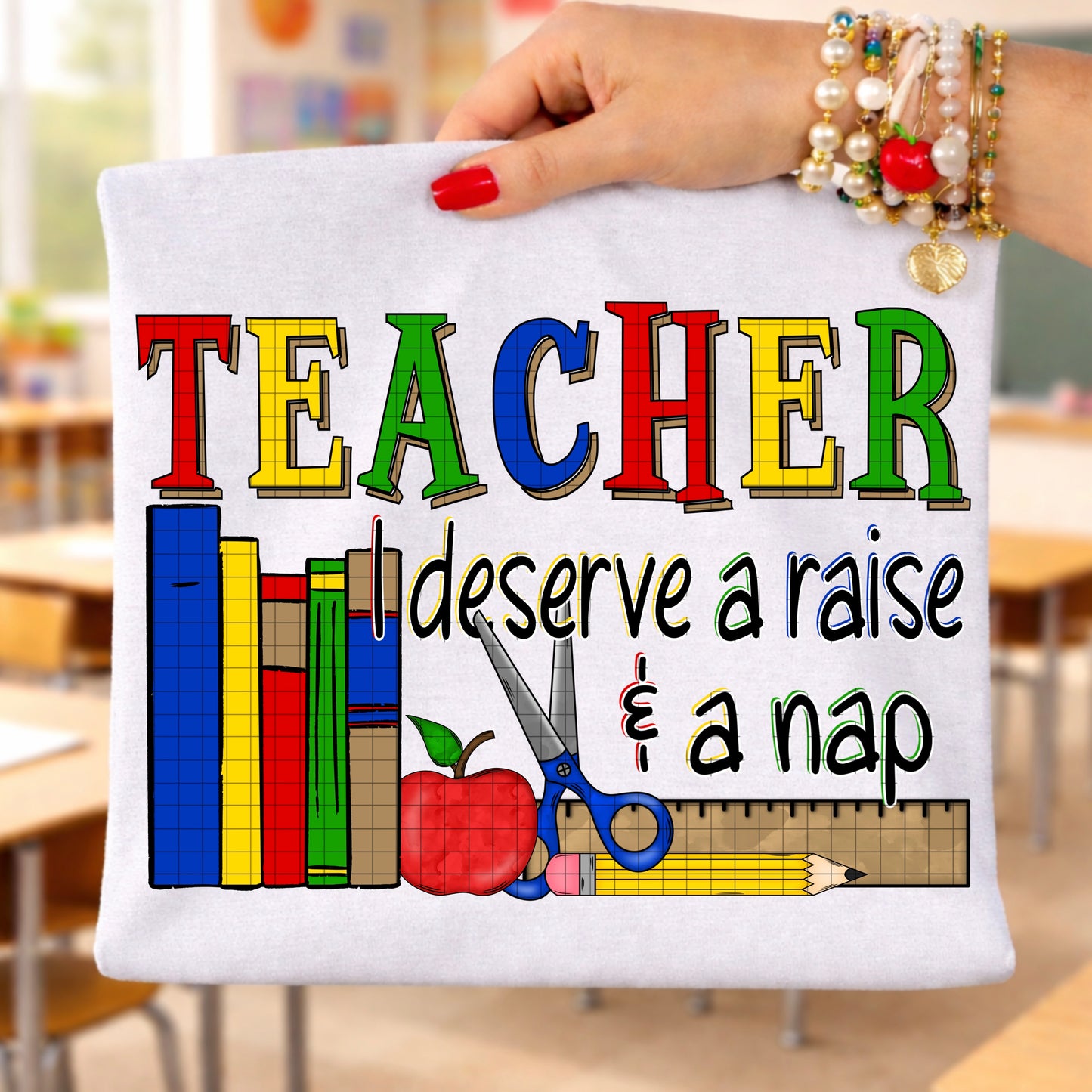 TEACHER RAISE & A NAP PNG DESIGN