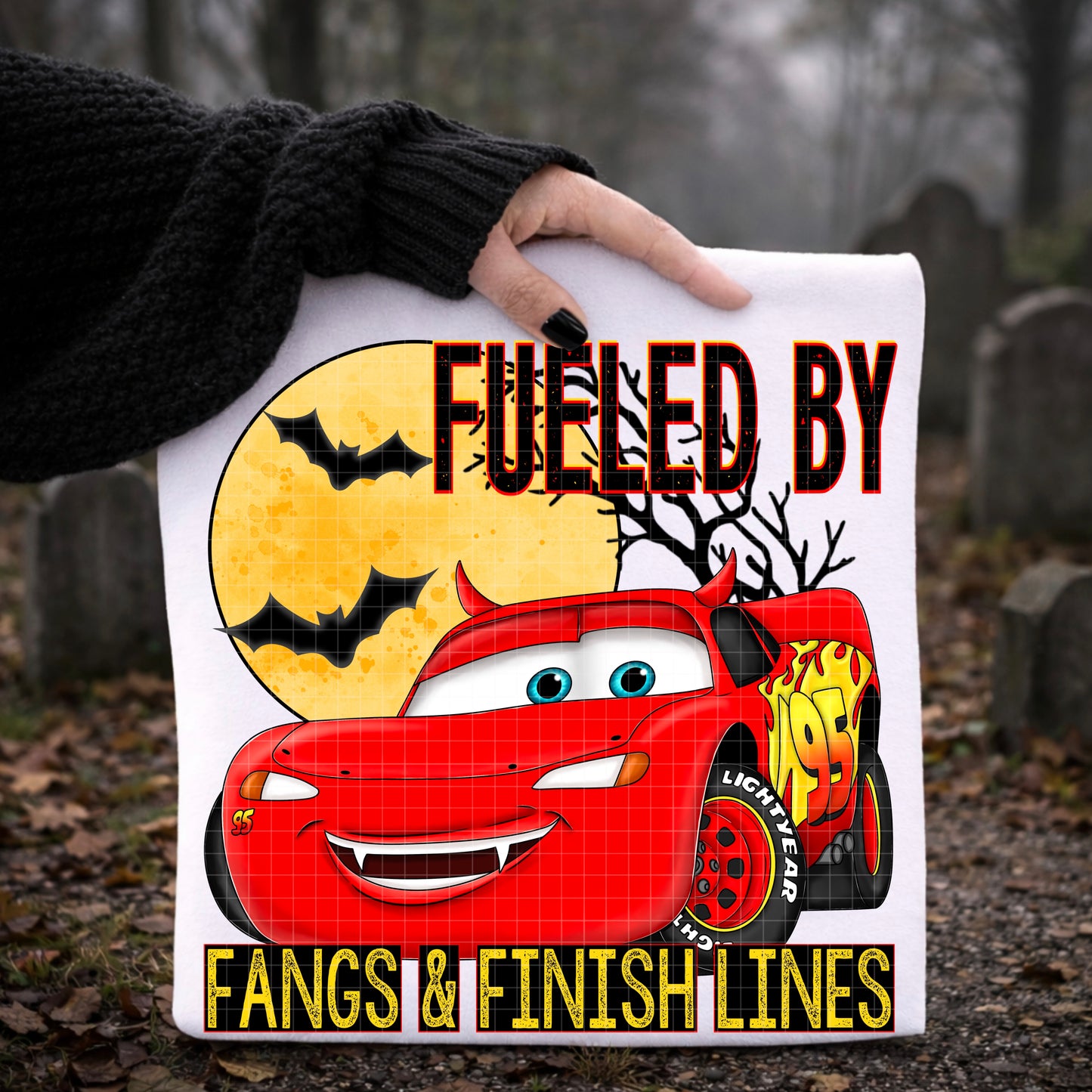 FUELED BY FANGS & FINISH LINES PNG DESIGN