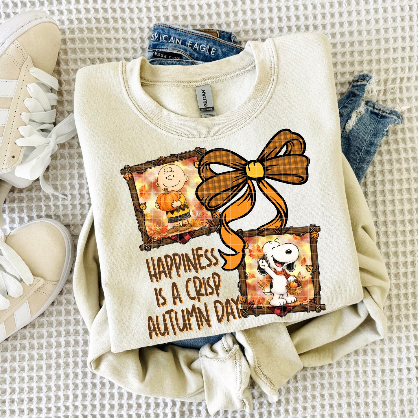HAPPINESS IS A CRISP AUTUMN DAY PNG DESIGN