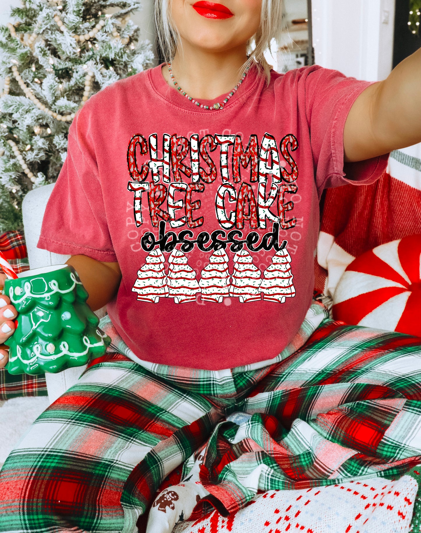 CHRISTMAS TREE CAKE OBSESSED PNG DESIGN