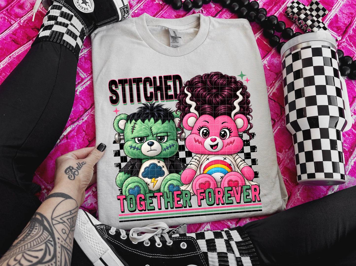 STITCHED TOGETHER FOREVER PNG DESIGN