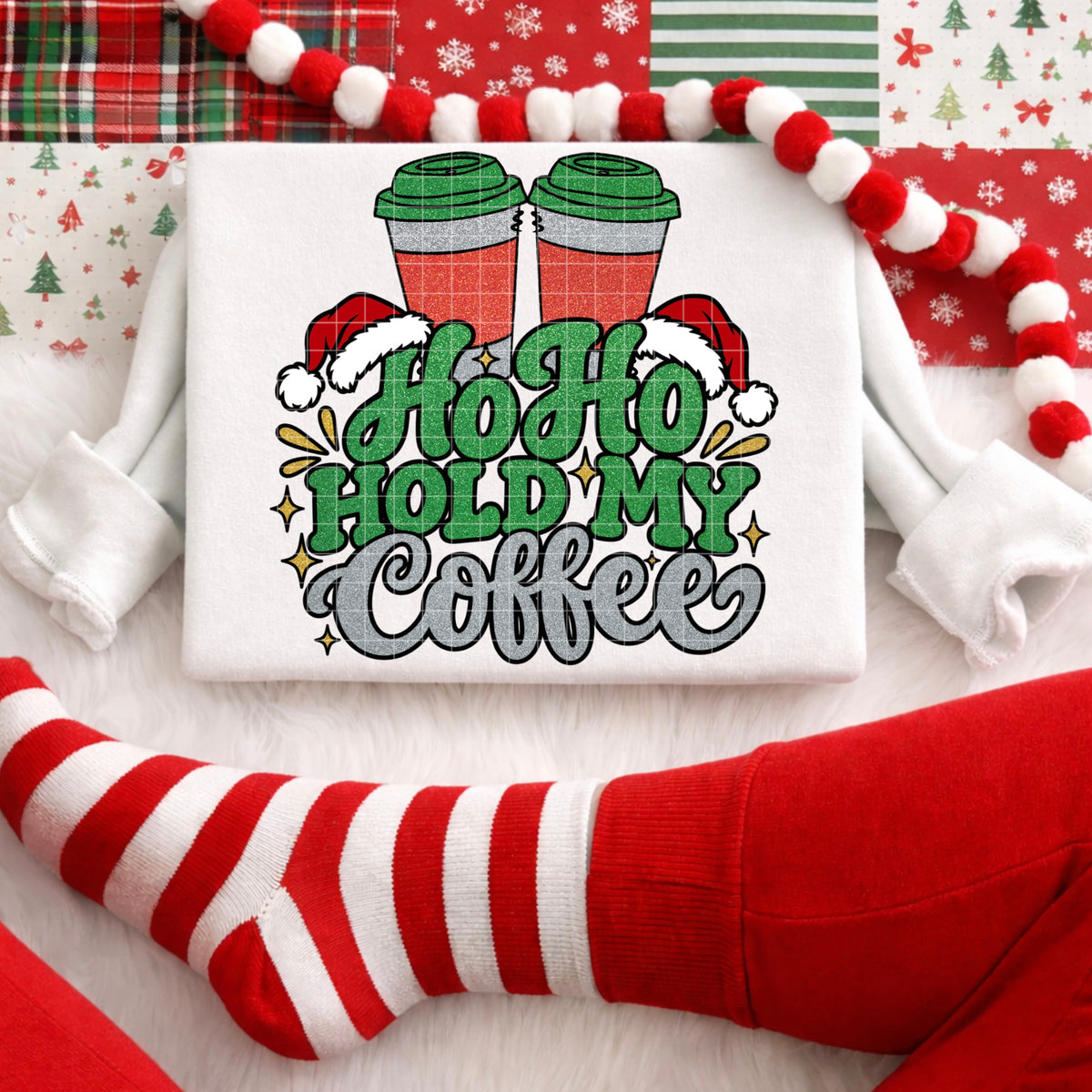 HO HO HOLD MY COFFEE PNG DESIGN