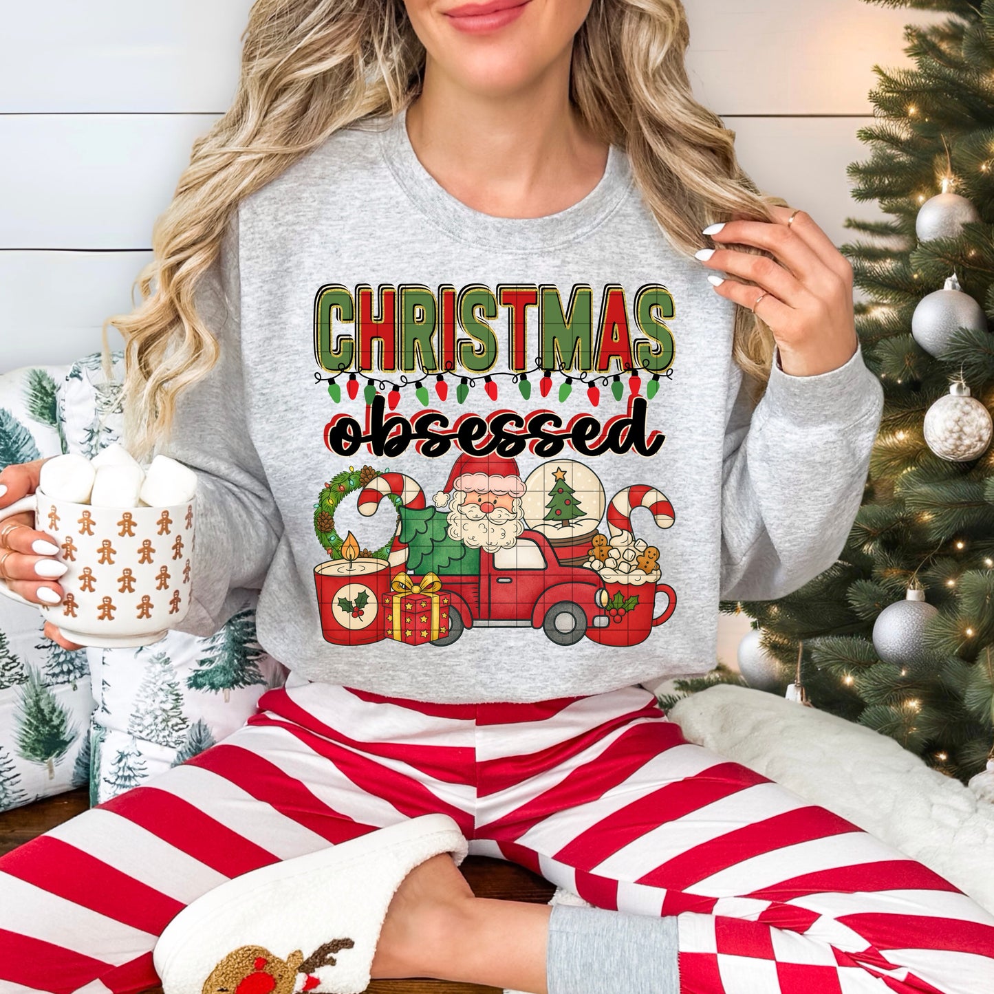 CHRISTMAS OBSESSED PNG DESIGN