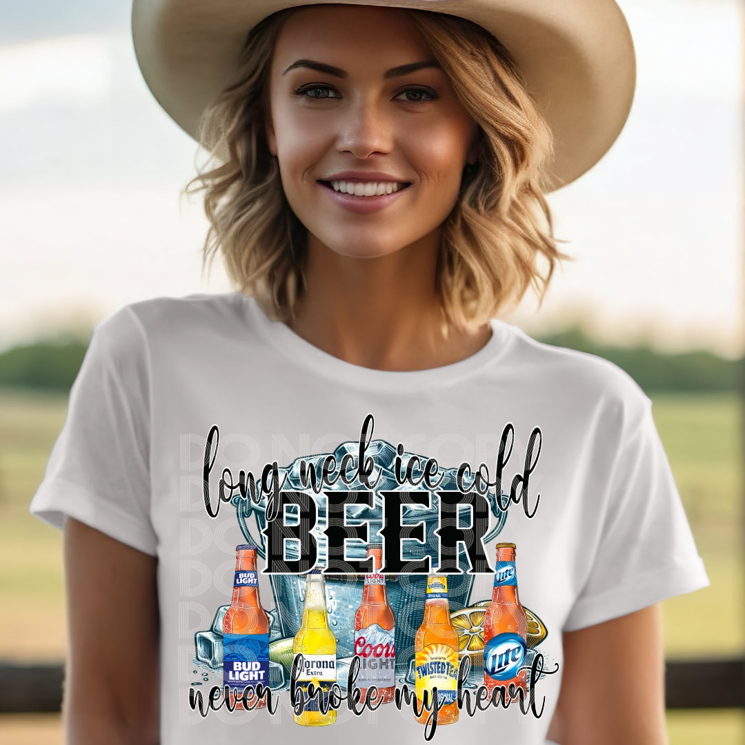LONG NECK ICE COLD BEER PNG DESIGN