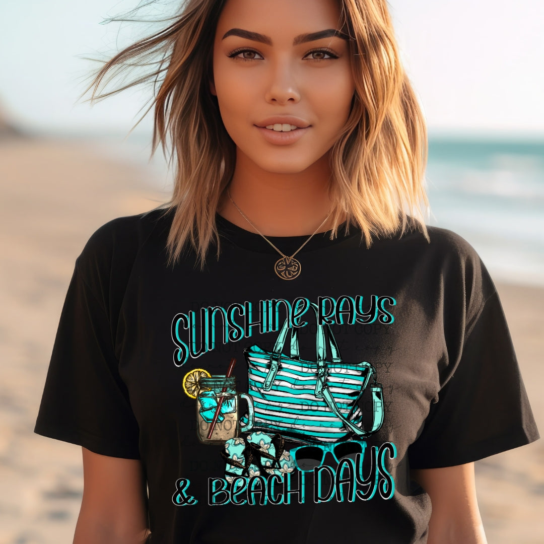 SUNSHINE RAYS AND BEACH DAYS PNG DESIGN