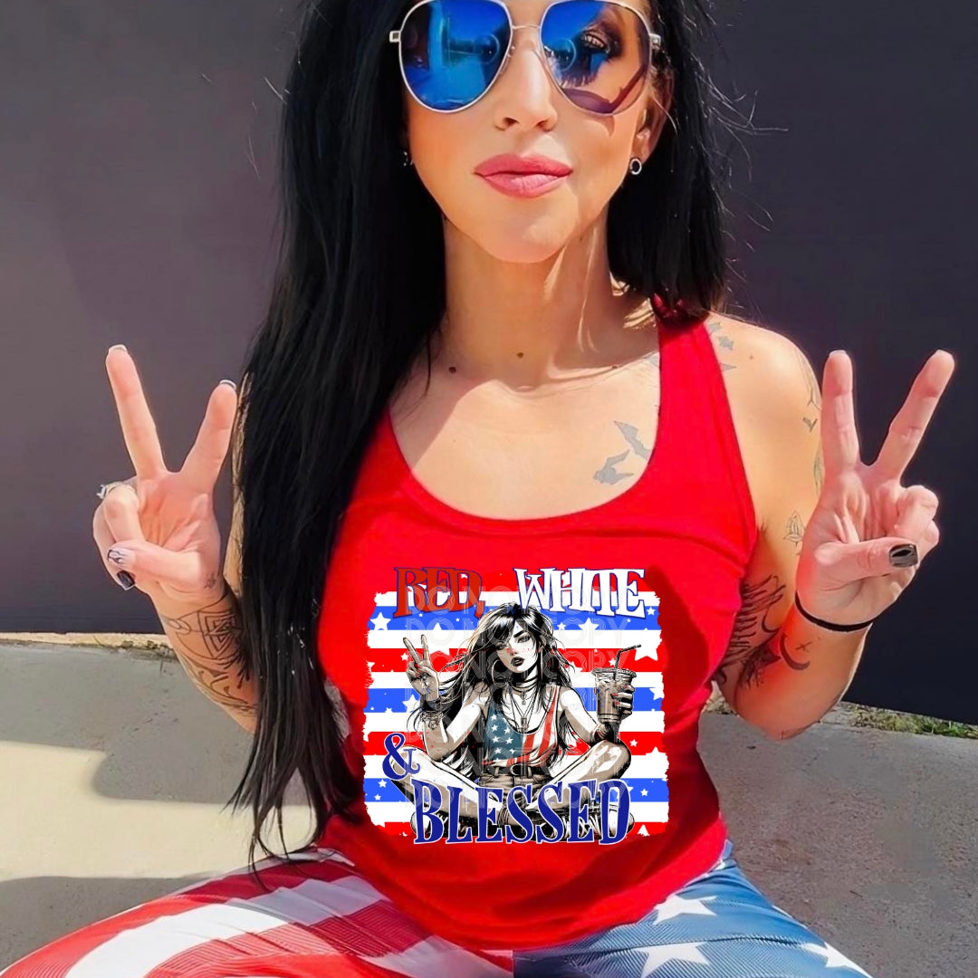 RED WHITE & BLESSED PNG DESIGN