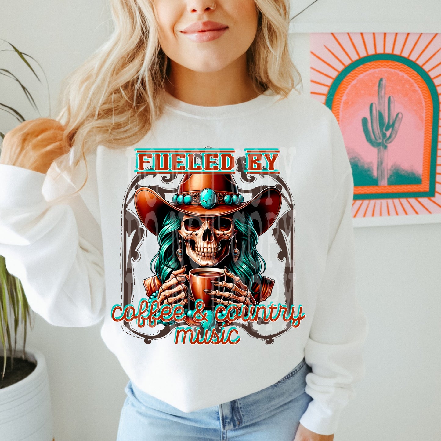 FUELED BY COFFEE & COUNTRY MUSIC PNG DESIGN