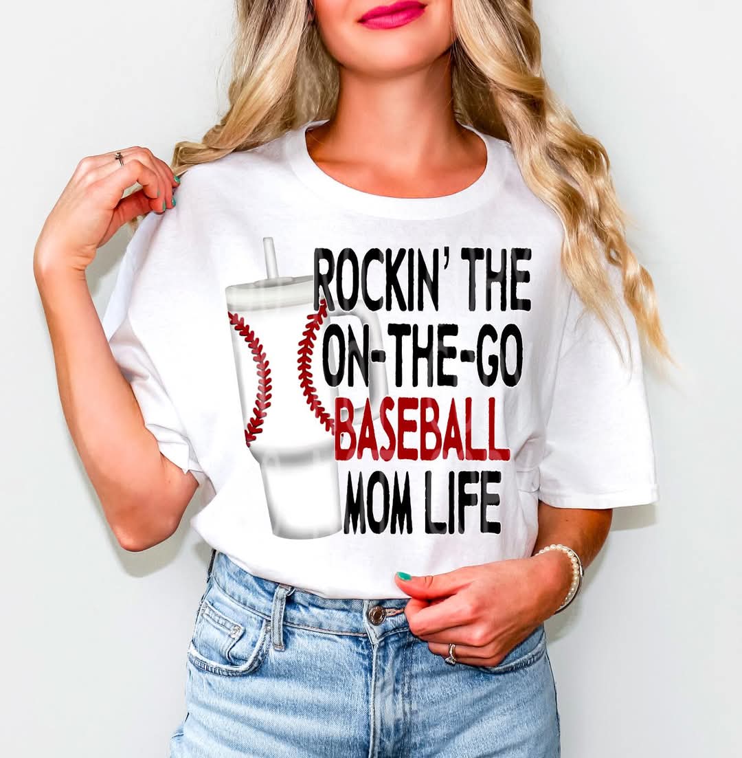 ON THE GO BASEBALL MOM LIFE PNG DESIGN