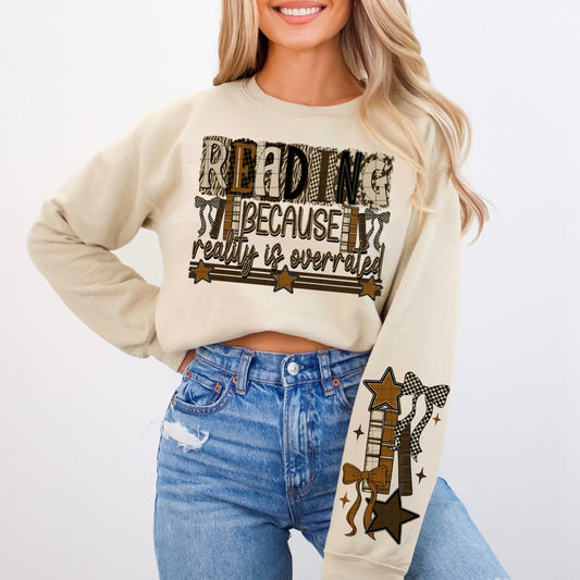 READING BECAUSE REALITY IS OVERRATED PNG DESIGN