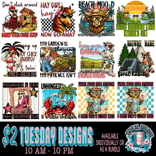 SNARKY CRITTERS GONE WILD $2 DESIGN BUNDLE - 4/7