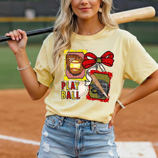 PLAY BALL SOFTBALL PNG DESIGN