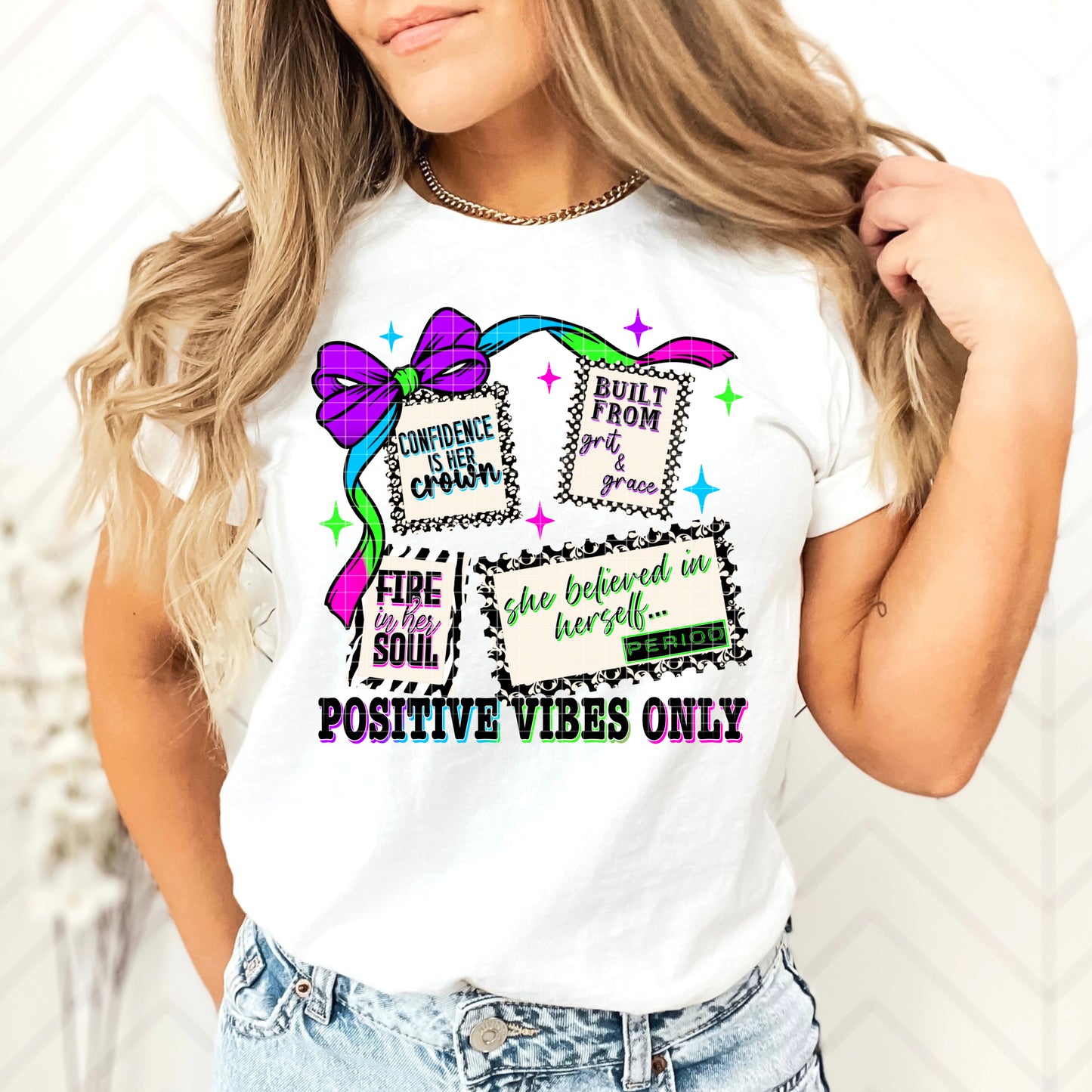 POSITIVE VIBES ONLY PNG DESIGN