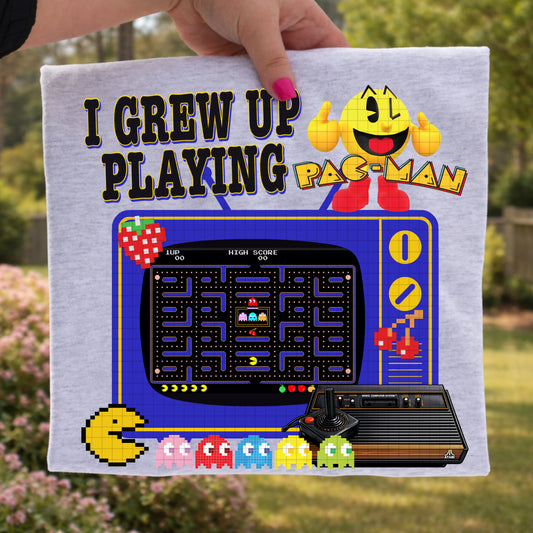 I GREW UP PLAYING PACMAN PNG DESIGN