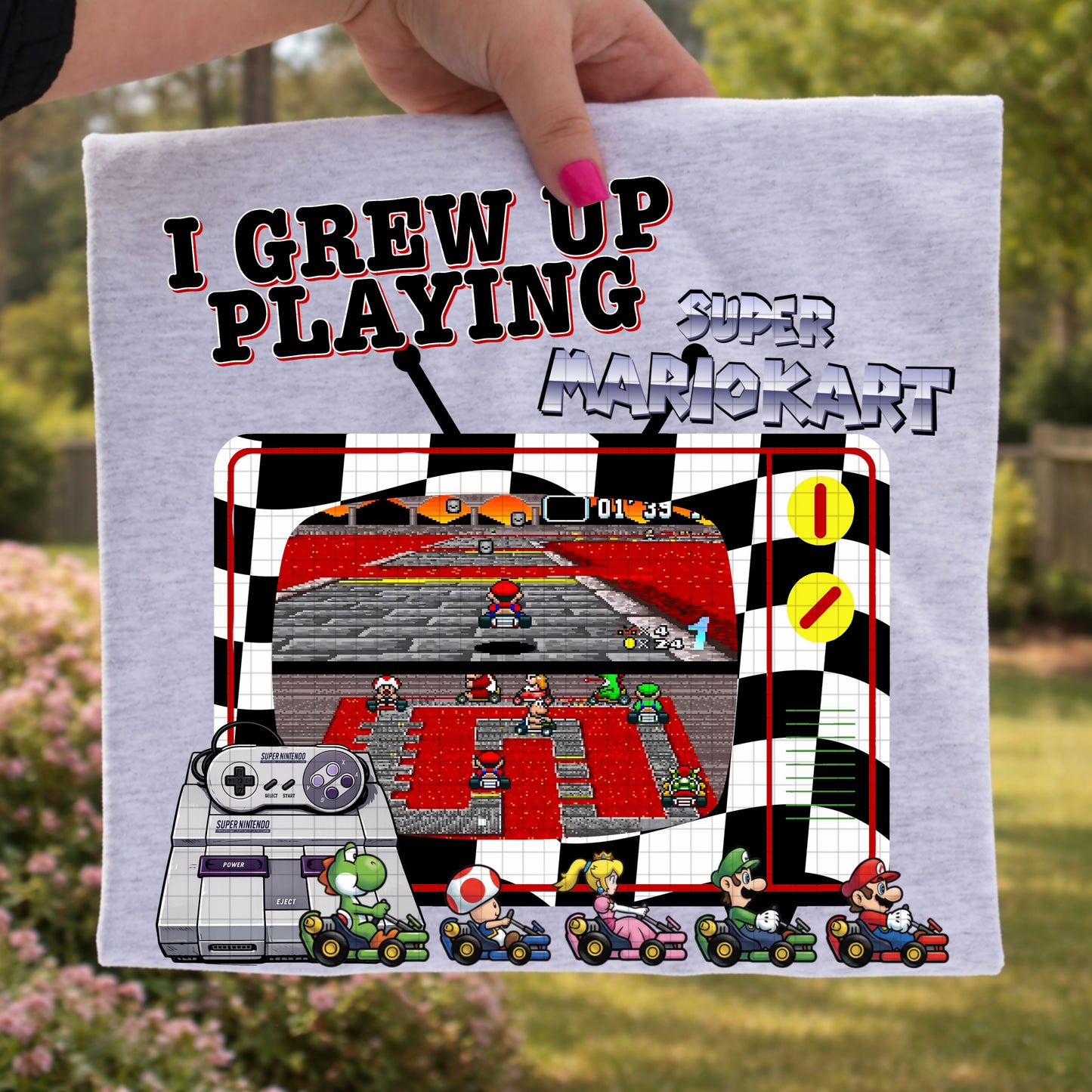 I GREW UP PLAYING MARIOKART PNG DESIGN
