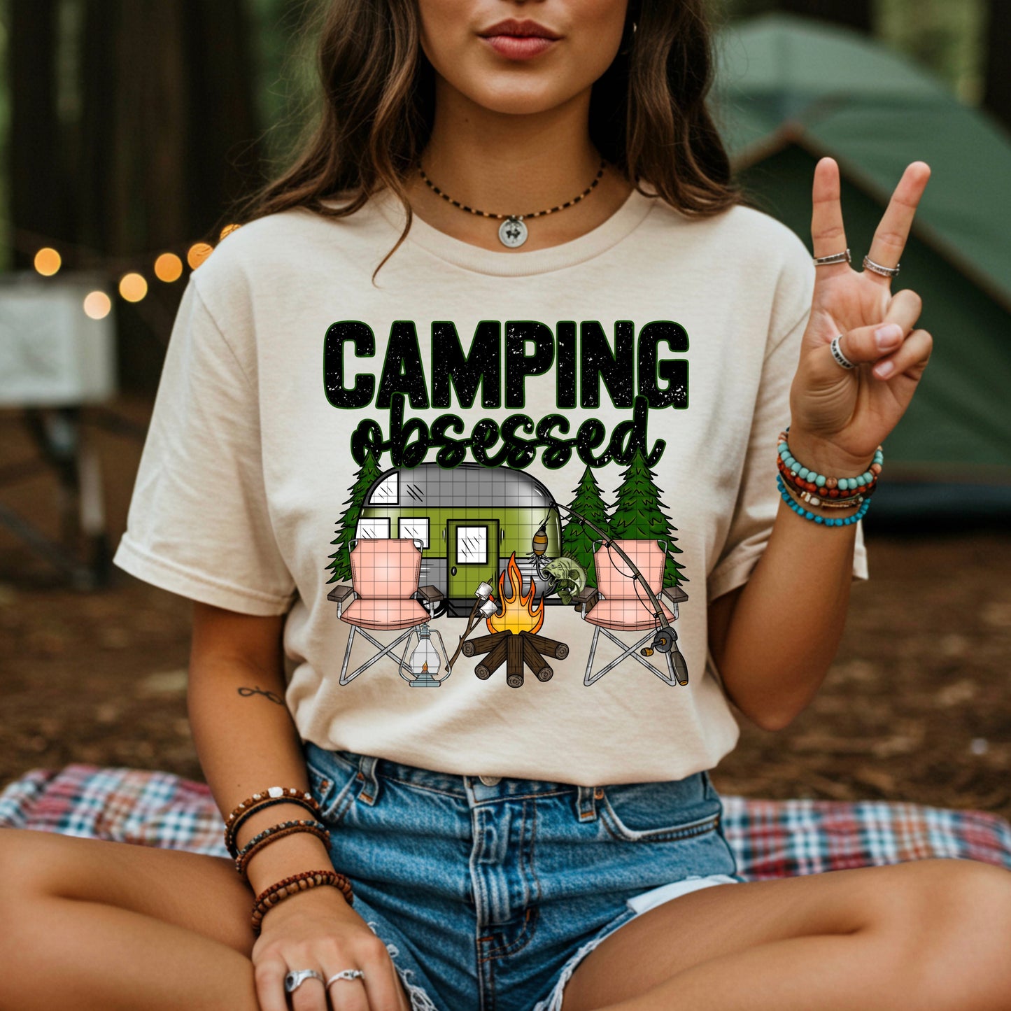 CAMPING OBSESSED CAMPER PNG DESIGN
