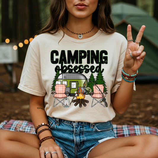 CAMPING OBSESSED CAMPER PNG DESIGN