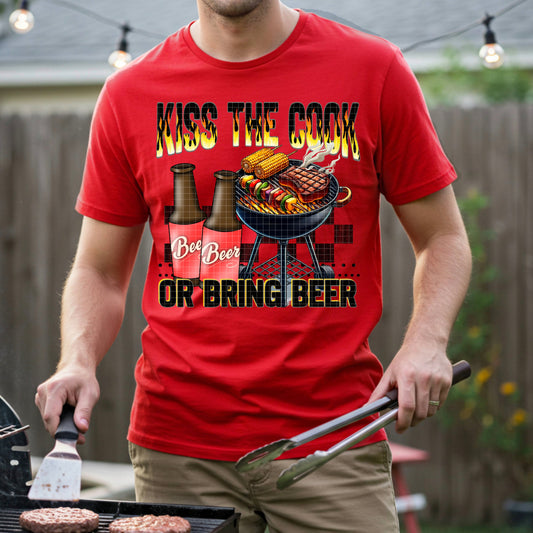 KISS THE COOK OR BRING BEER PNG DESIGN