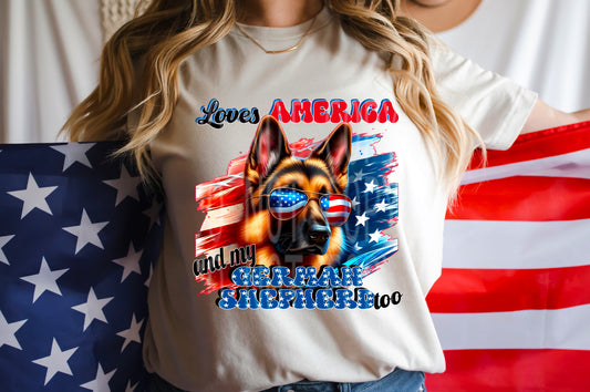 PATRIOTIC GERMAN SHEPHERD PNG DESIGN