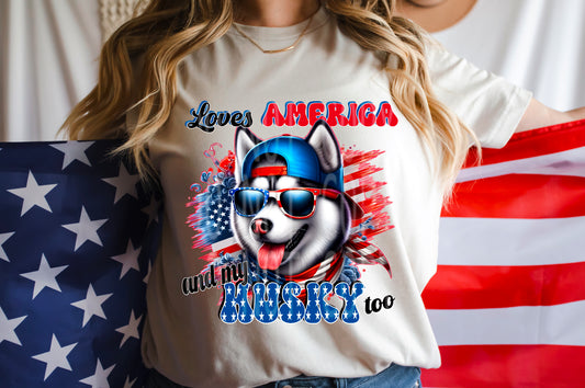 PATRIOTIC HUSKY PNG DESIGN