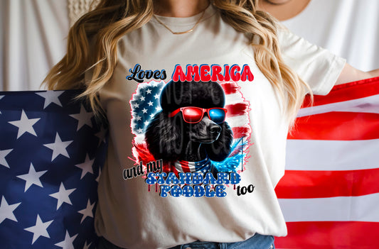PATRIOTIC STANDARD POODLE PNG DESIGN