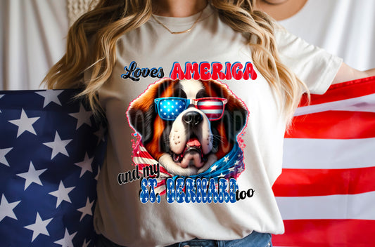 PATRIOTIC ST BERNARD PNG DESIGN