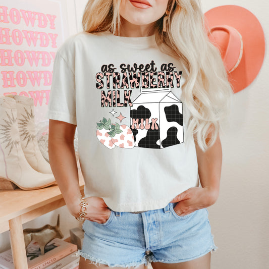 SWEET AS STRAWBERRY MILK PNG DESIGN