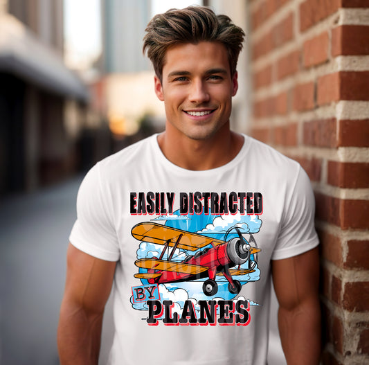 EASILY DISTRACTED BY PLANES PNG DESIGN