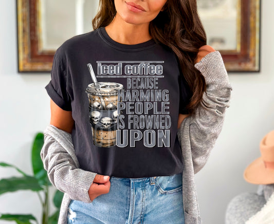 ICED COFFEE SKULLS PNG DESIGN