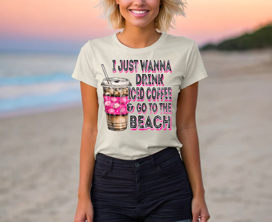 ICED COFFEE BEACH PNG DESIGN