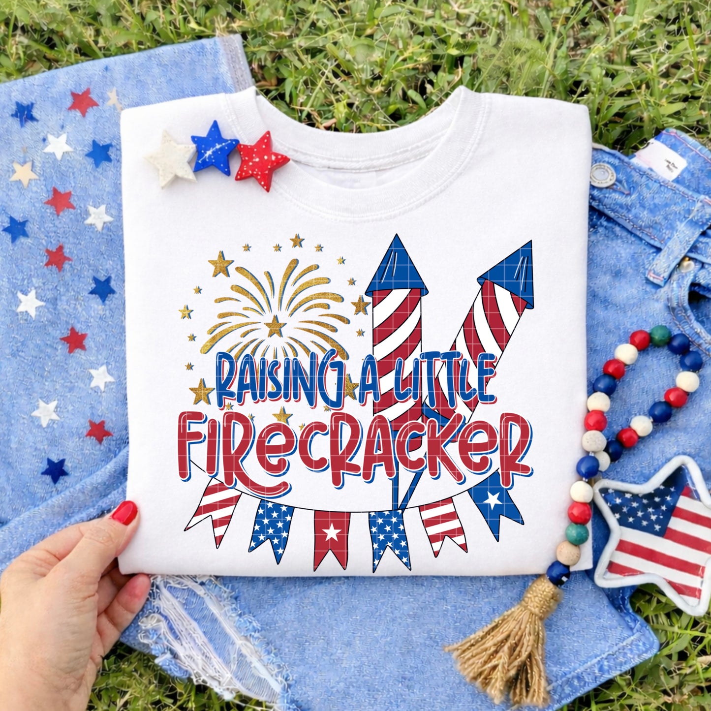 RAISING A LITTLE FIRECRACKER PNG DESIGN