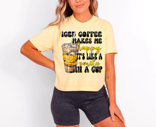 ICED COFFEE SMILE PNG DESIGN