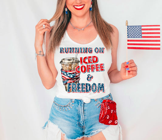 ICED COFFEE FREEDOM PNG DESIGN