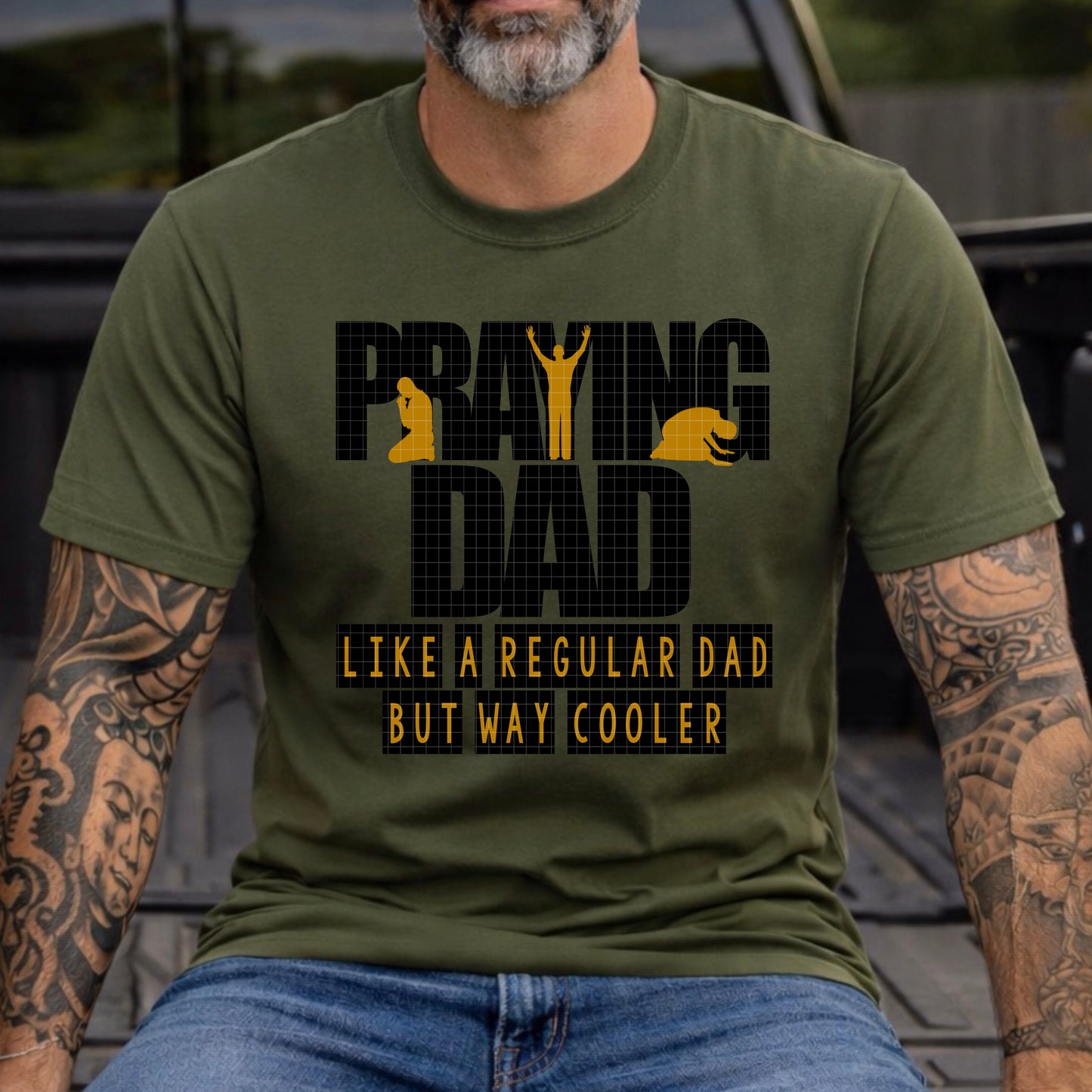 PRAYING DAD PNG DESIGN