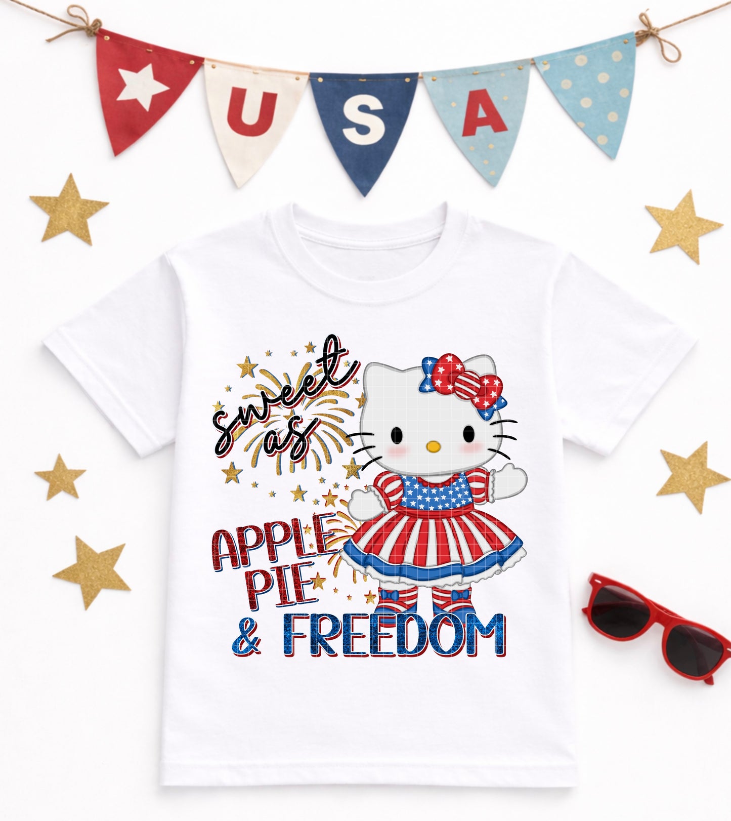 SWEET AS APPLE PIE & FREEDOM PNG DESIGN