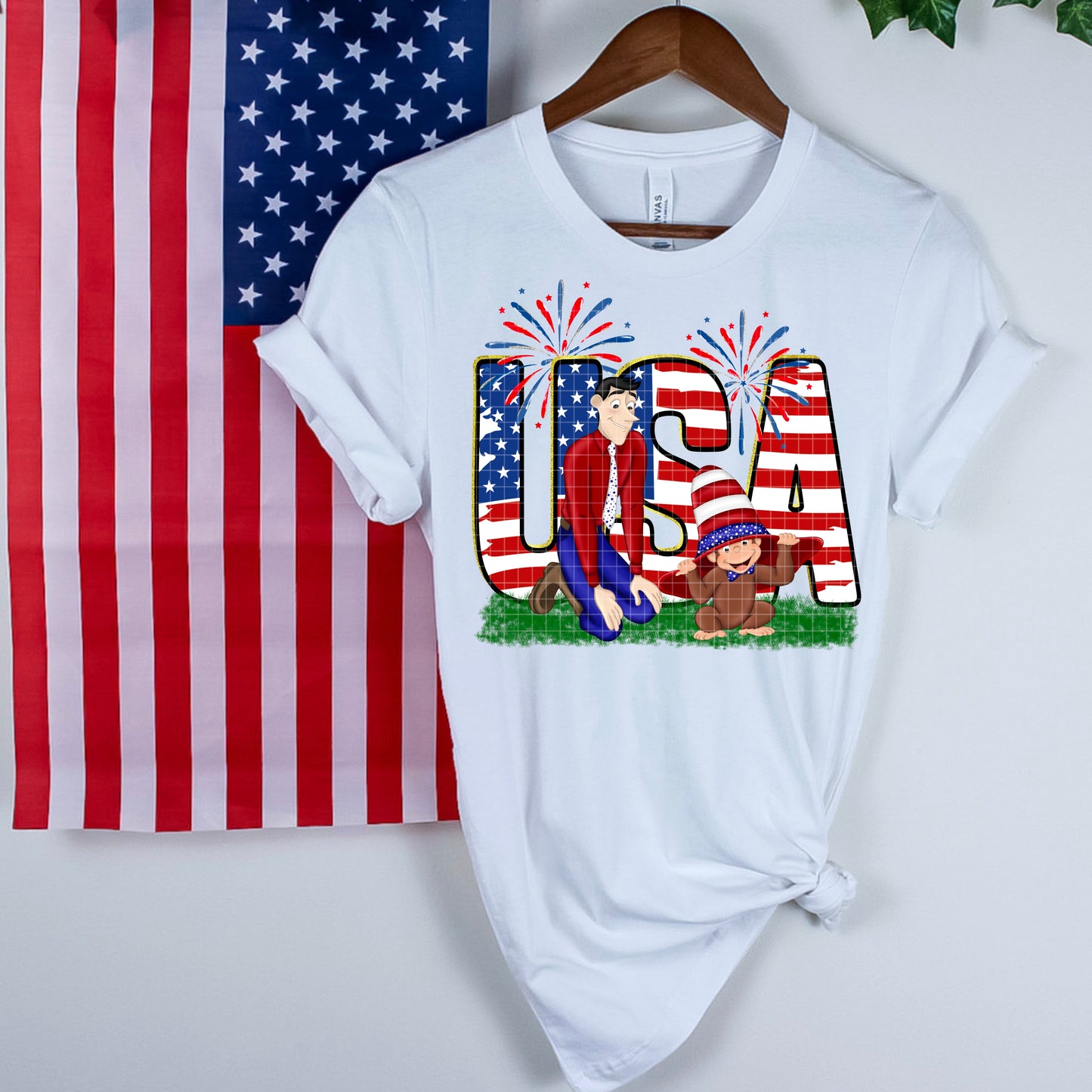 USA GUY & MONKEY PNG DESIGN
