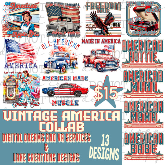 VINTAGE AMERICA COLLAB W/ LANE CREATIONS DESIGNS