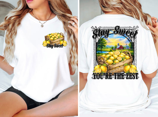 STAY SWEET LEMONS PNG DESIGN