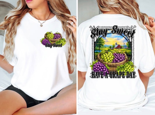 STAY SWEET GRAPES PNG DESIGN