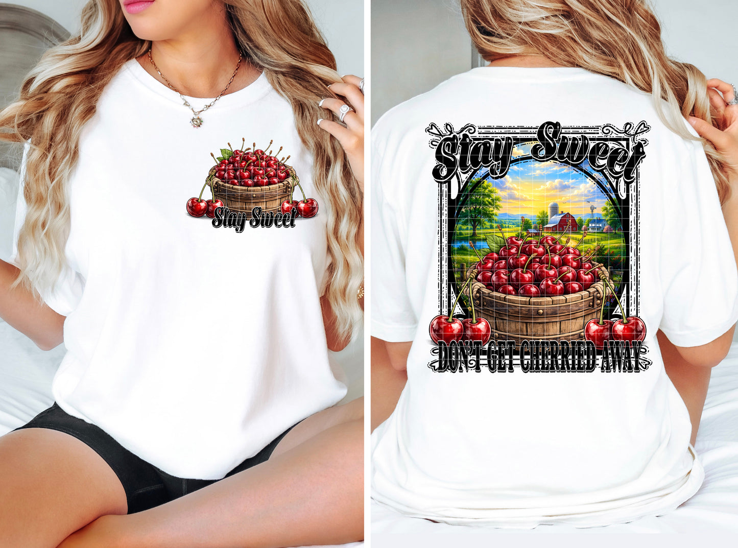 STAY SWEET CHERRIES PNG DESIGN