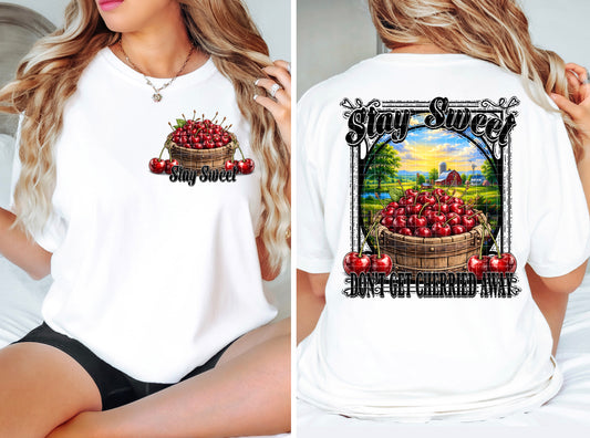 STAY SWEET CHERRIES PNG DESIGN