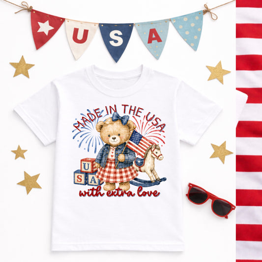 MADE IN THE USA GIRL BEAR PNG DESIGN