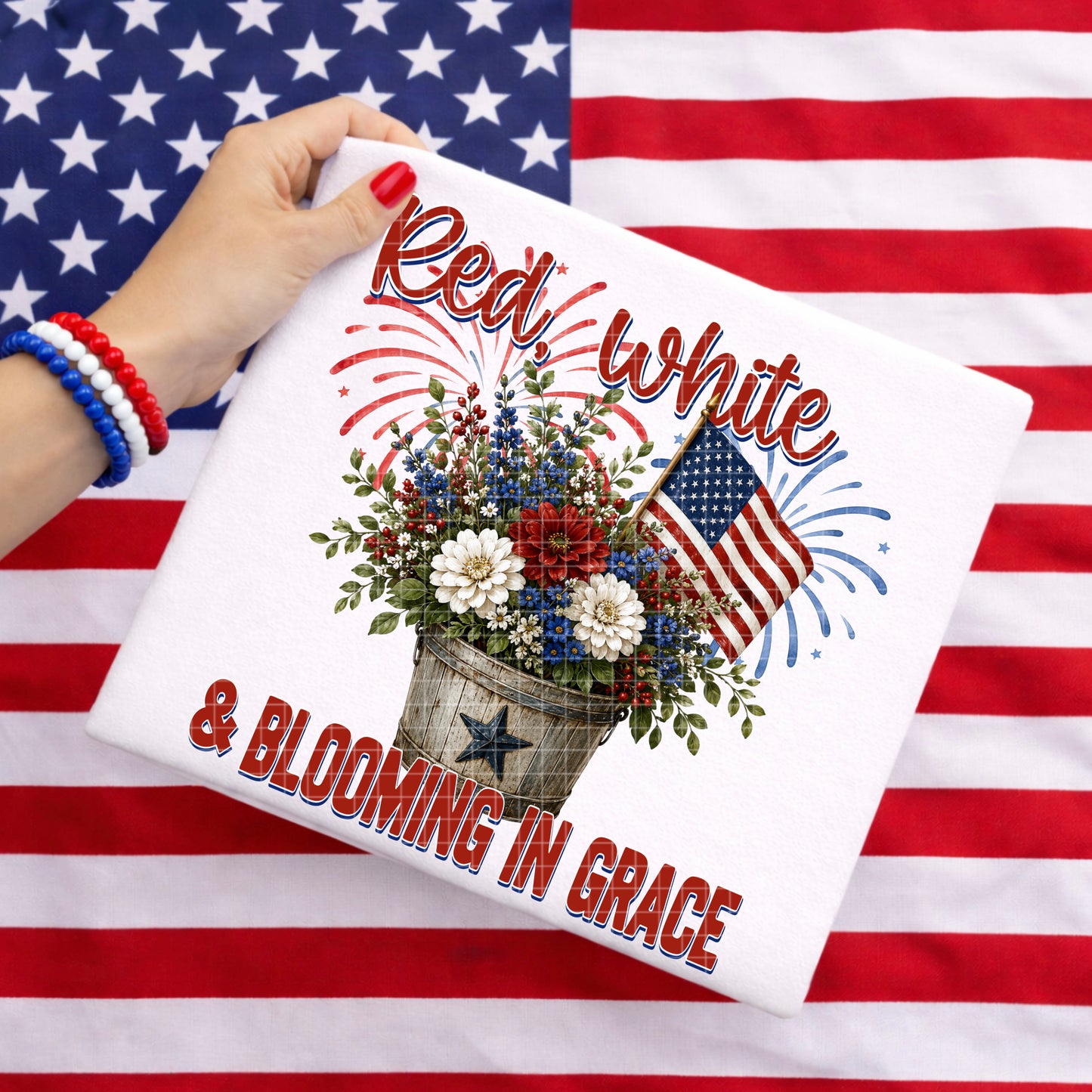 RED WHITE & BLOOM IN GRACE PNG DESIGN